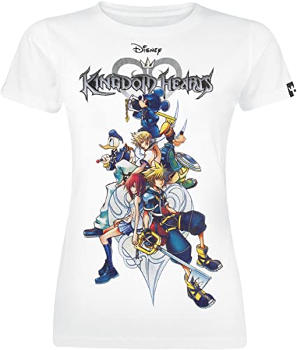 Kingdom Hearts 2 - Group Frauen T-Shirt weiß S 100% Baumwolle Disney, Fan-Merch, Gaming von Kingdom Hearts