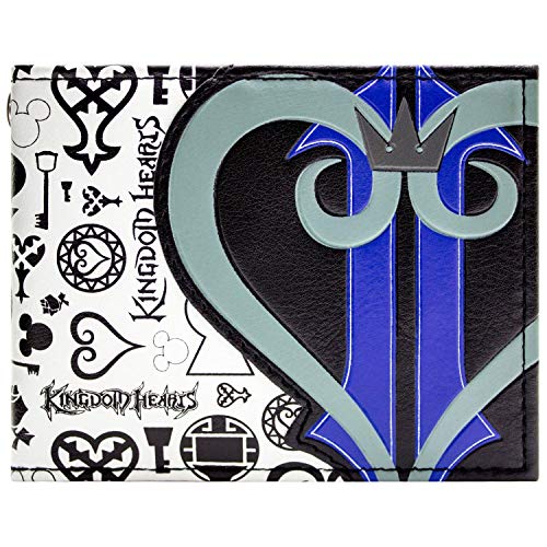 Kingdom Hearts II Symbole & Herz Emblem Geldbörse/Geldbeutel Bi-Fold mit ID & Kartenhalter, Schwarz von Kingdom Hearts