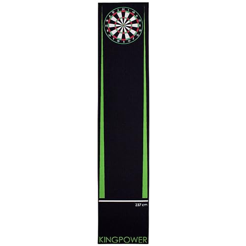 Kingpower Dart Teppich Grün Target Oche Matte Steeldart Dartpfeile Dartboard Zubehör Dartteppich Darts Abwurflinie Schutz Gummi Boden Dartscheibe 290 x 60 cm von Kingpower