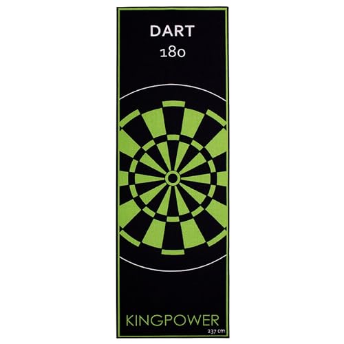 Kingpower Dart Teppich Target Oche Matte Steeldart Dartpfeile Dartboard Zubehör Dartteppich Darts Abwurflinie Schutz Gummi Boden Dartscheibe Grün 237 x 80 cm von Kingpower