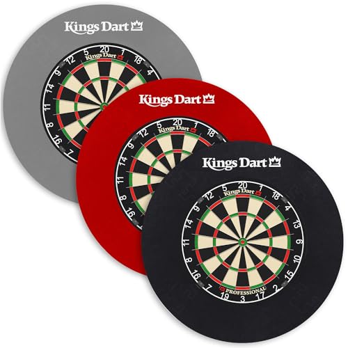Kings Dart Dart-Set Profi | Hochwertige Sisal Steel-Dartscheibe + Dart-Surround | superdünne Spider-Feldbegrenzung | Tunierdartscheibe nach WDF Standard| Markenqualität von Kings Dart