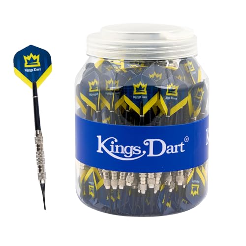 Kings Dart Dartpfeile-Set | 100 Marken Softdart-Pfeile für elektronische Dartscheiben | 100% Messing-Barrel, Longlife-Spitzen, Nylonschaft, Fullsize-Flights | 18g | L: 15 cm von Kings Dart