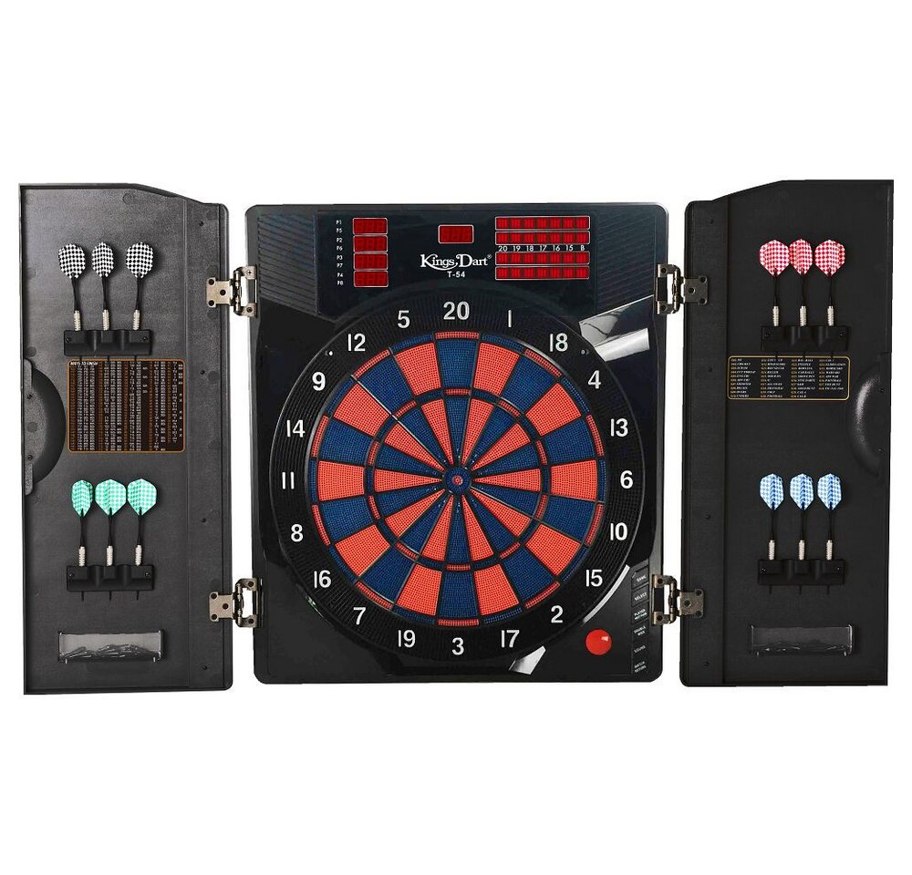 Kings Dart Dartscheibe Elektronische Dartscheibe Cabinett, mit 211 Spielvarianten, bis 8 S..., Für bis zu 8 Spieler geeignet von Kings Dart