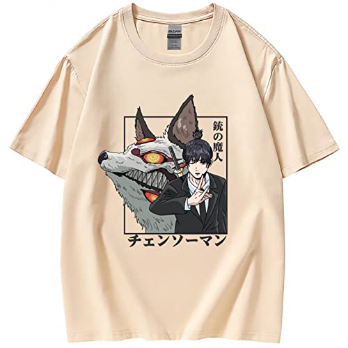 Kinsea T-Shirt Unisexe, Chainsaw Man AKI Tshirt Für Damen/Herren, Manga Shirts, Kurzarm T-Shirt Mit Rundhalsausschnitt-Black||XS von Kinsea