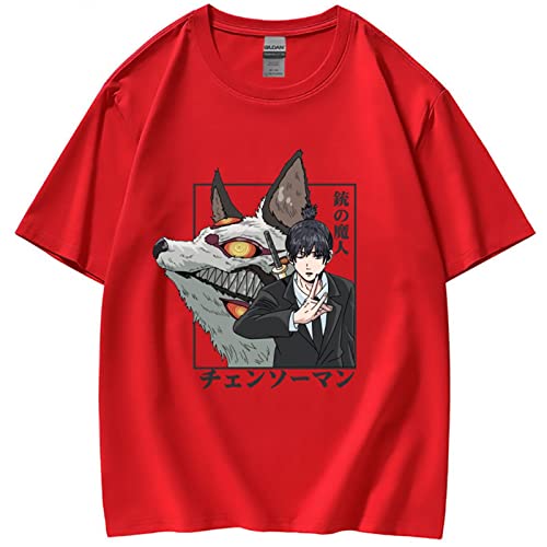 Kinsea T-Shirt Unisexe, Chainsaw Man AKI Tshirt Für Damen/Herren, Manga Shirts, Kurzarm T-Shirt Mit Rundhalsausschnitt-Black||XS von Kinsea