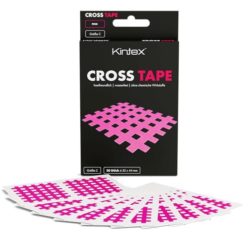 Kintex Cross Tape, ABC, 3 Farben und 3 Größen, Cross Tapes, Akupunkturpflaster, Gittertape, Tape Pflaster, Kinesiologie Tape, Crosstapes, C (44 mm x 52 mm) von Kintex