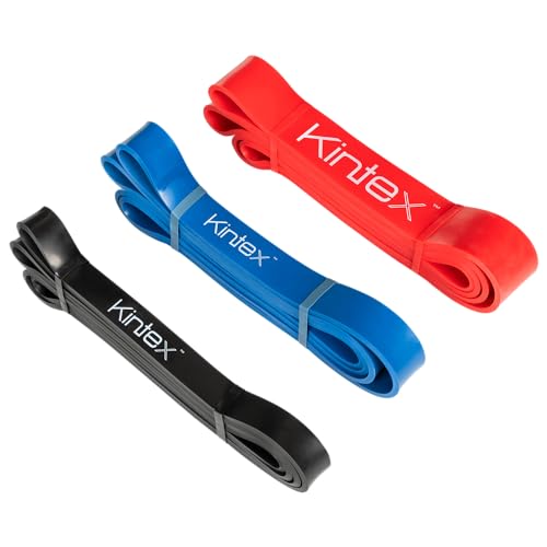 Kintex Unisex – Erwachsene Blau (Medium) Resistance Band Verschiedene Stärken, Expander, Fitness, Ausdauer, Muskeltraining, 208cm von Kintex