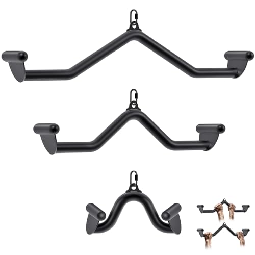 Kipika Latzugstange für Kabelmaschine, robuste Stahl-T-Stange, V-Stange, Kabelbefestigung mit Schnellverbindungsschnalle,Krafttrainingsgriff für Zuhause, Fitnessstudio,30,5 cm + 61 cm + 81,3 cm von Kipika