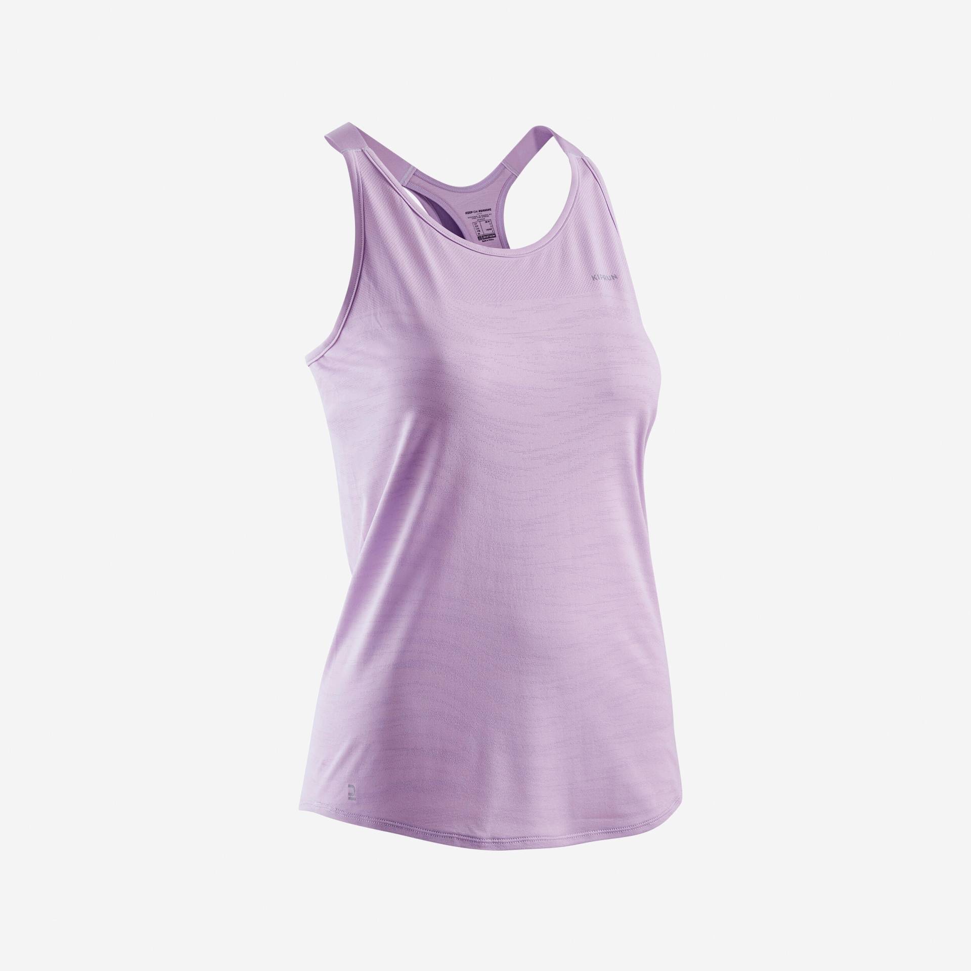 Lauf-Tanktop Damen mit integriertem Bustier - Run 500 Comfort lila von Kiprun