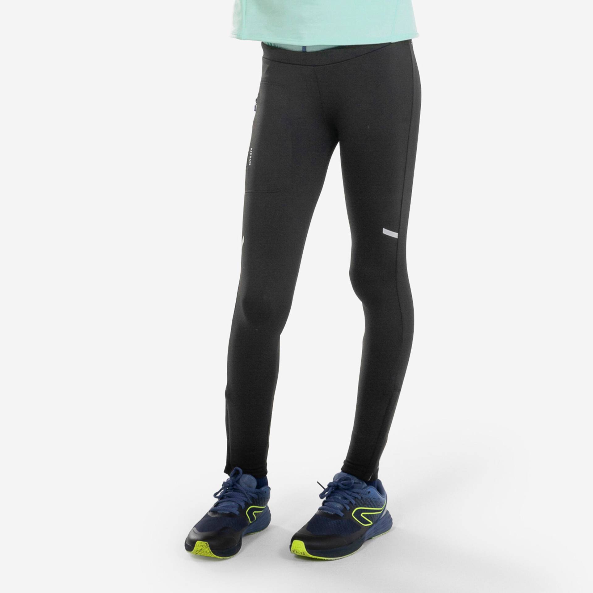 Laufhose lang Kinder warm  - AT 300 schwarz von Kiprun