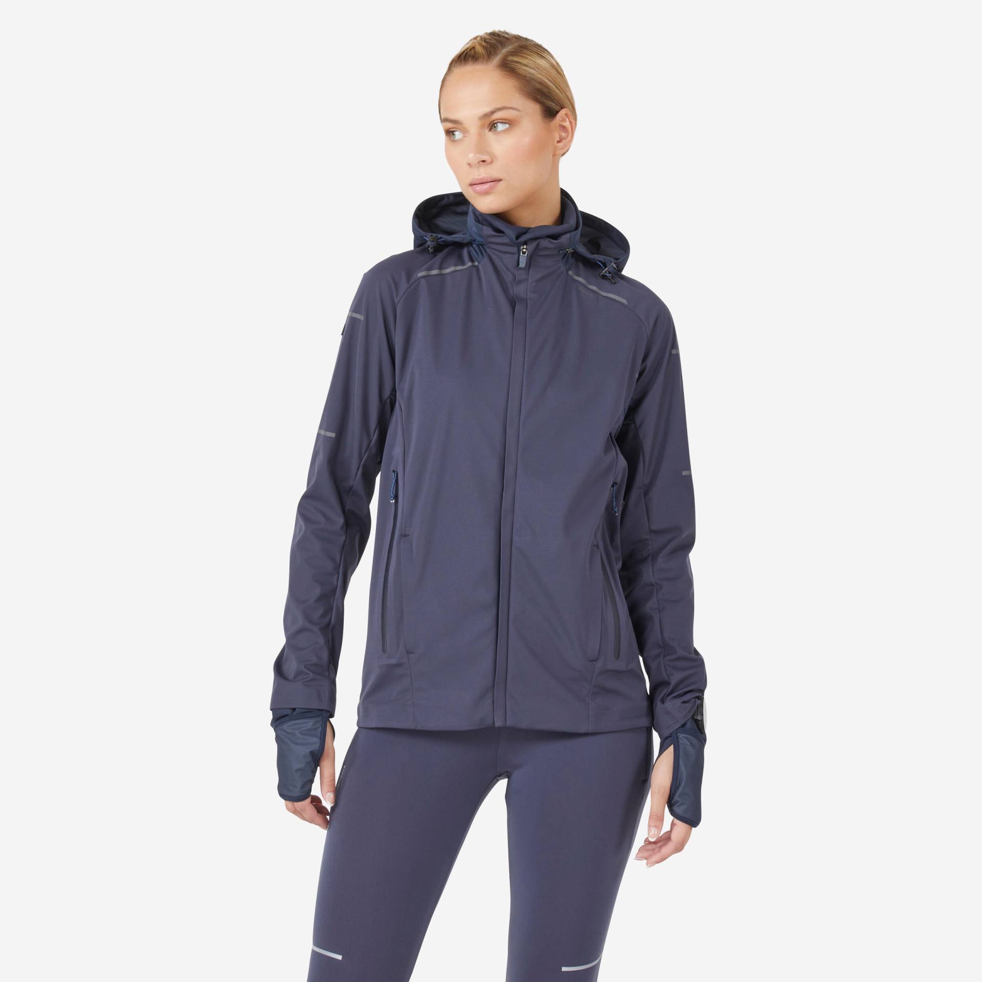 Laufjacke Winter Kiprun Warm Regul wasserabweisend winddicht Damen blau von Kiprun