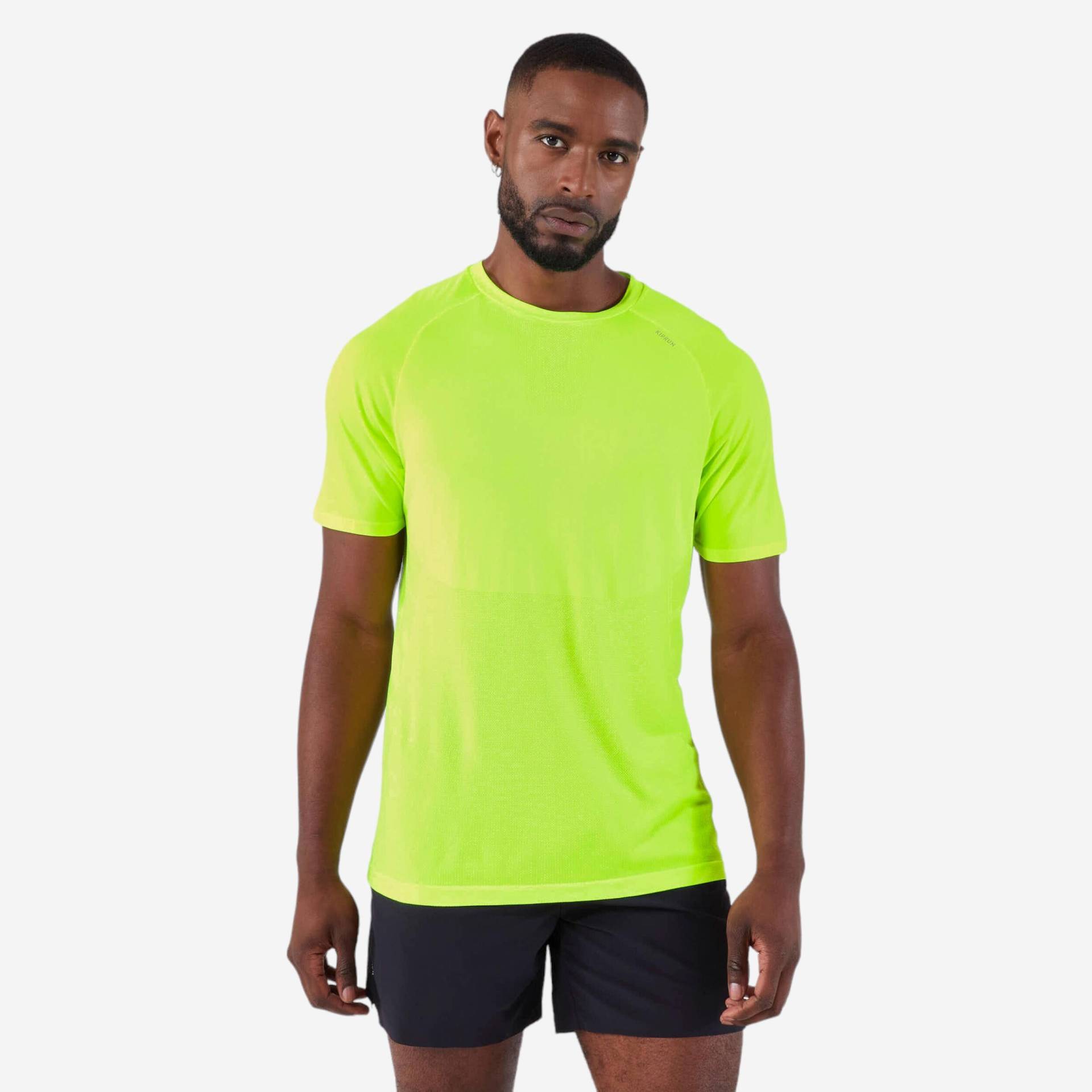 Laufshirt kurzarm Herren seamless - Run 500 Komfort grün von Kiprun