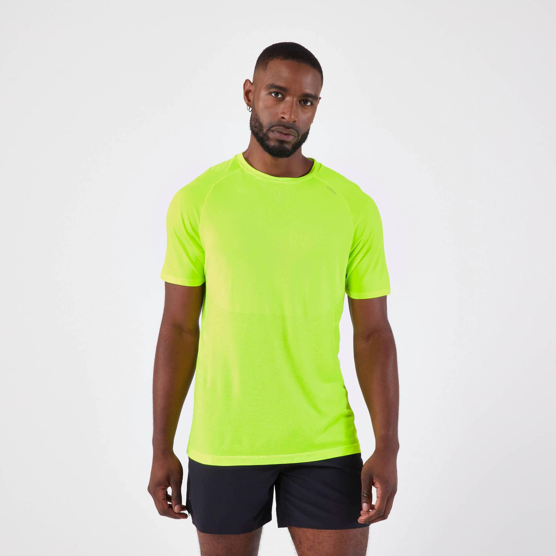 Laufshirt kurzarm Herren seamless - Run 500 Komfort grün von Kiprun