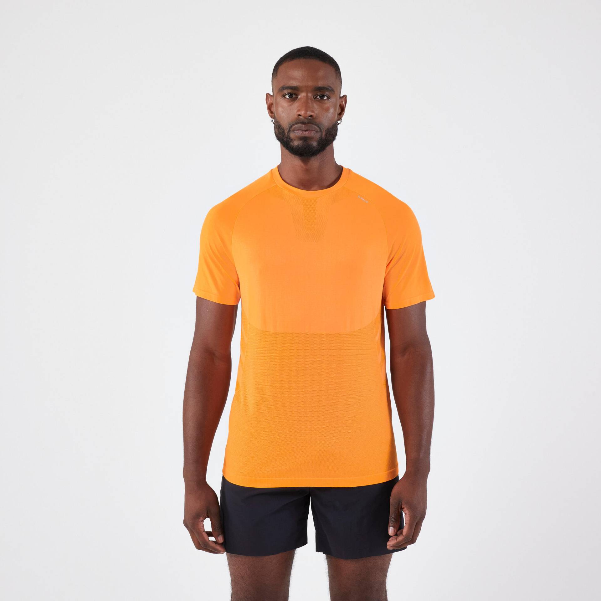 Laufshirt kurzarm Herren seamless - Run 500 Komfort orange von Kiprun