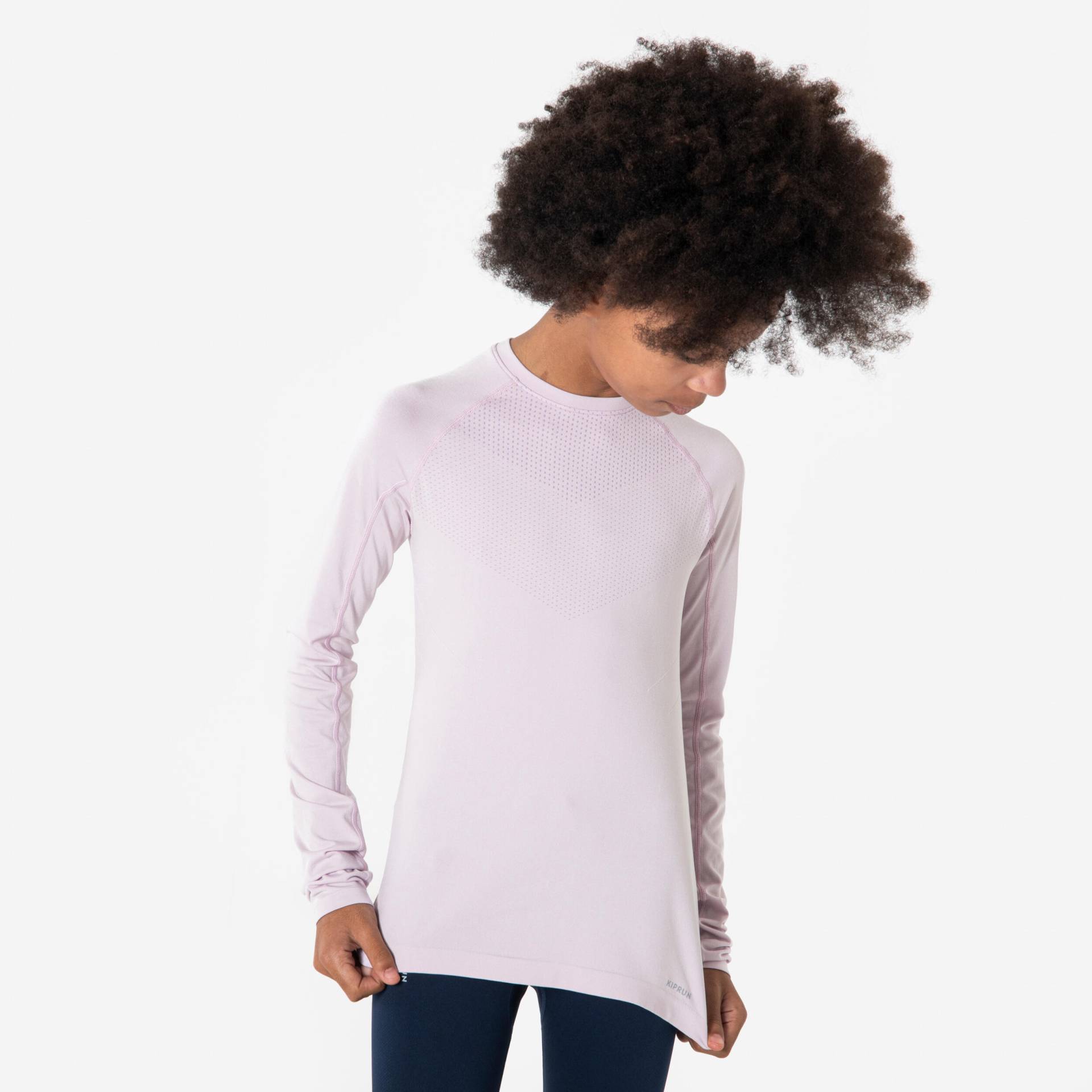 Laufshirt langarm Kinder - Skincare lila von Kiprun