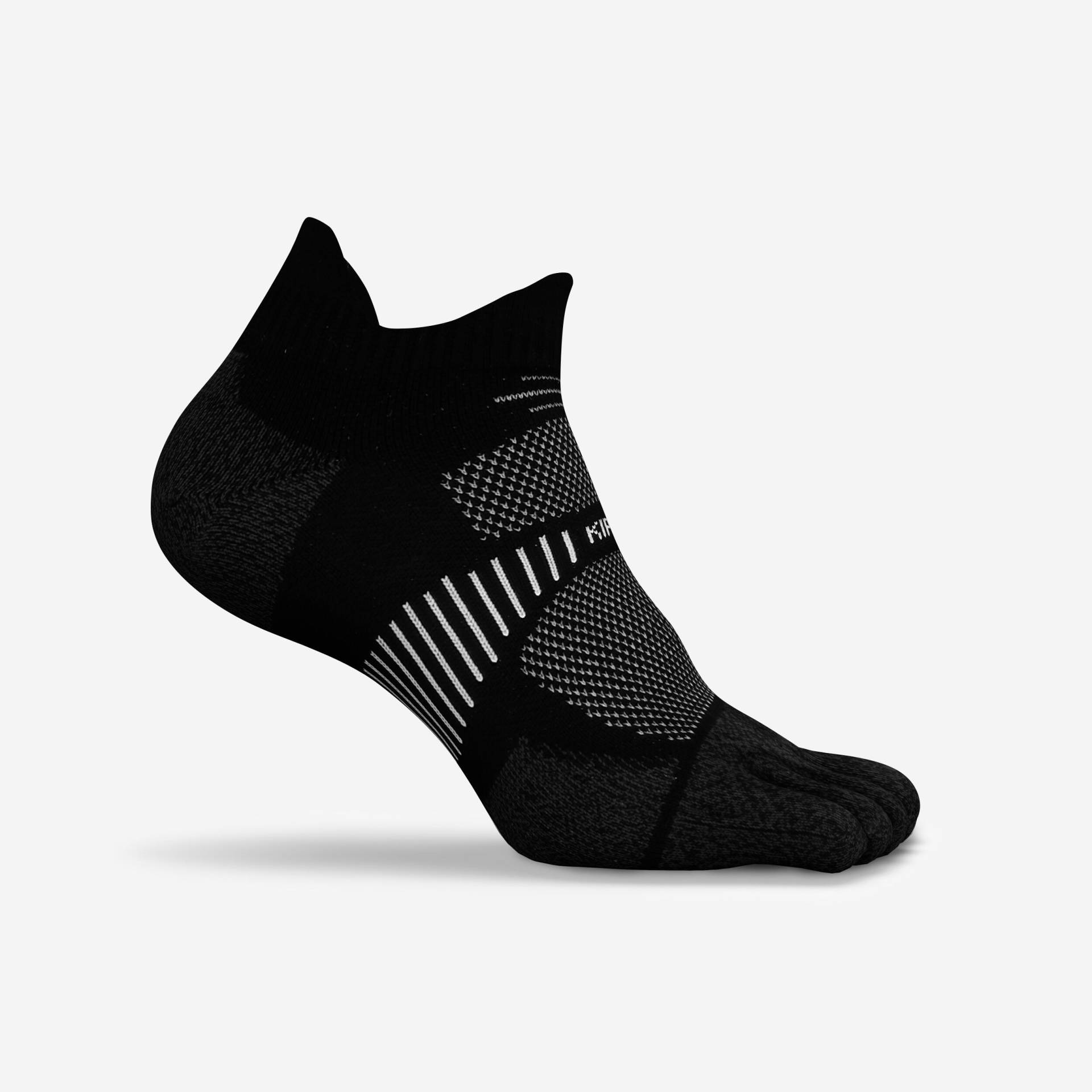 Laufsocken Run900 Invisible dünn Zehensocken schwarz von Kiprun