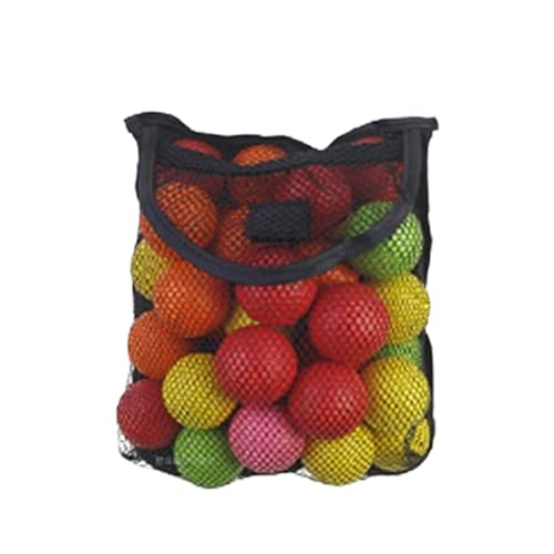Kirdume Mesh-Golfballtasche, Golfball-Tragetasche,Nylon Faltbare Netztasche | Schwarze Netztasche für den Trainingsplatz, tragbare Aufbewahrungstasche für den Golfplatz von Kirdume