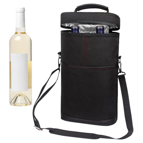 Kirdume Wasserflaschenträger, Weinflaschenträger | Flaschentaschen Kühlträger | Isolierter Weinschutz aus Oxford-Stoff, Weintrage-Einkaufstasche für Party, Reisen von Kirdume