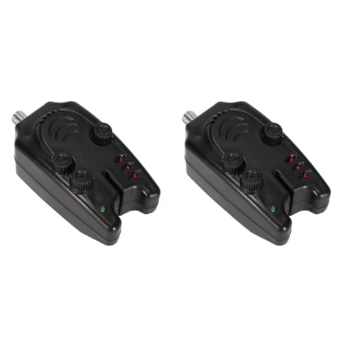 Kisangel 2 Stck. Elektronischer Angelbissalarm Fischbissanzeiger mit Signalton und LED Anpassbare Empfindlichkeit für Angeltouren ohne Batterie von Kisangel