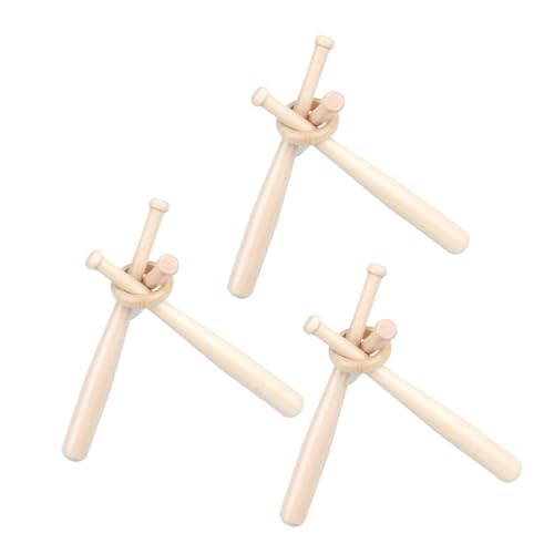 Kisangel 3 Satz Mini Holz Baseballschläger Ständer mit Kreis Kreativer Displayhalter und Stabile Stützbasis Kleine Baseballschläger Aufbewahrung für Schreibtisch und Dekoration von Kisangel