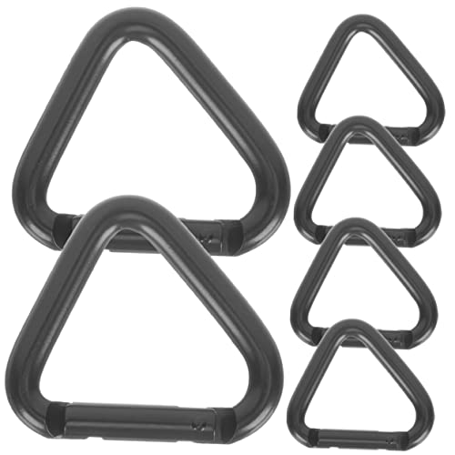 Kisangel Groß 6 Stück Dreieckskarabiner Schlüsselkarabiner Hängemattenkarabiner Robuster Haken Schnellverbindungskarabiner Kletterkarabiner Metall-Wanderclips Robuste Hochleistungshaken von Kisangel