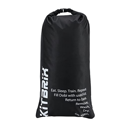 KitBrix Dobi-Drybag Bag - 12L Dry Bag für nasse, schlammige Sportausrüstung - Schwarz - Wandern Schwimmen Laufen Triathlon Camping von KitBrix