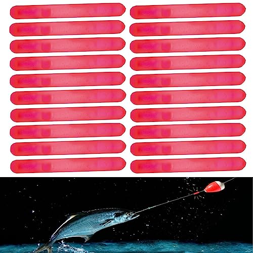 Kiuiom Fishing Glow Sticks,Float Glow Stick,Licht Angeln Leuchtstäbe,20PCS Knicklicht für Angelruten Knicklichter für Angeln Nachtfischen Grün Fluoreszierendes Rod Tip Glow Sticks(30M Rot) von Kiuiom