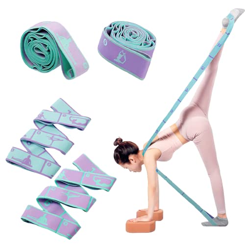 Yoga Gurt mit 2er Pack 8 Schlaufen resistance bands,für effektives Stretching und Yoga-Training,Fitnessband,Dehnungsband und Gymnastikband in einem,Ideal für Yoga-Enthusiasten und Sportler von Kixiyou