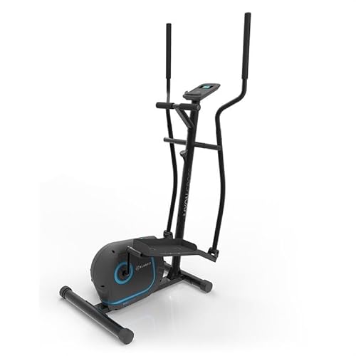 Kraftfit Crosstrainer, Stepper für Zuhause, Leiser Heimtrainer, Fitnessgerät für Zuhause, Hometrainer, Ellipsentrainer mit 12kg Schwungmasse, Widerstand in 8 Stufen, Tablethalterung, Pianoschwarz von Klarfit