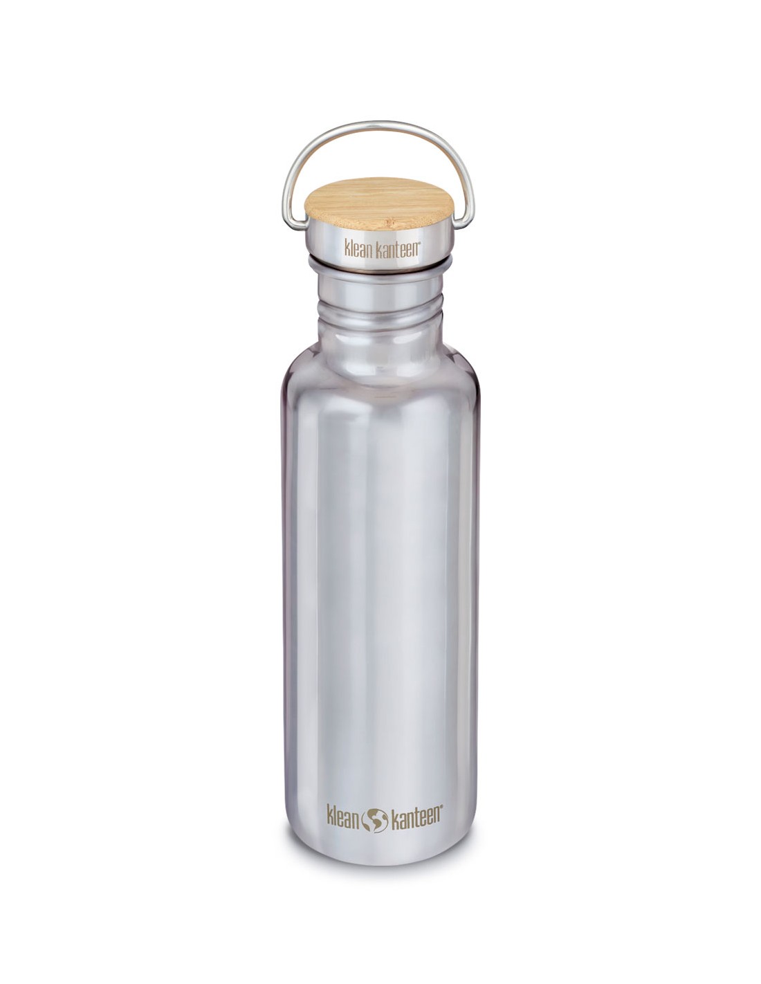 Klean Kanteen Edelstahl Trinkflasche Reflect 532ml Bambus-Verschluss, Mirrored Stainless Trinkflaschenfarbe - Silver, Trinkflaschenvolumen - 0,5 Liter, von Klean Kanteen
