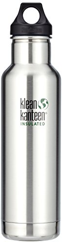 Klean Kanteen Edelstahlflasche mit Loop Verschluss 592 ml Vakuum Insulated Classic, Brushed Stainless, 1003101 von Klean Kanteen
