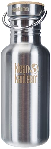 Klean Kanteen Reflect Edelstahlflasche Unibody Bamboo Cap 532 Ml, Edelstahl, Brushed Stainless von Klean Kanteen
