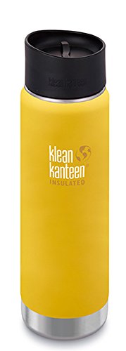 Klean Kanteen Erwachsene Wide Vakuumisoliert mit Cafe Cap 2.0 Trinkflasche, Lemon Curry Matt, L von Klean Kanteen