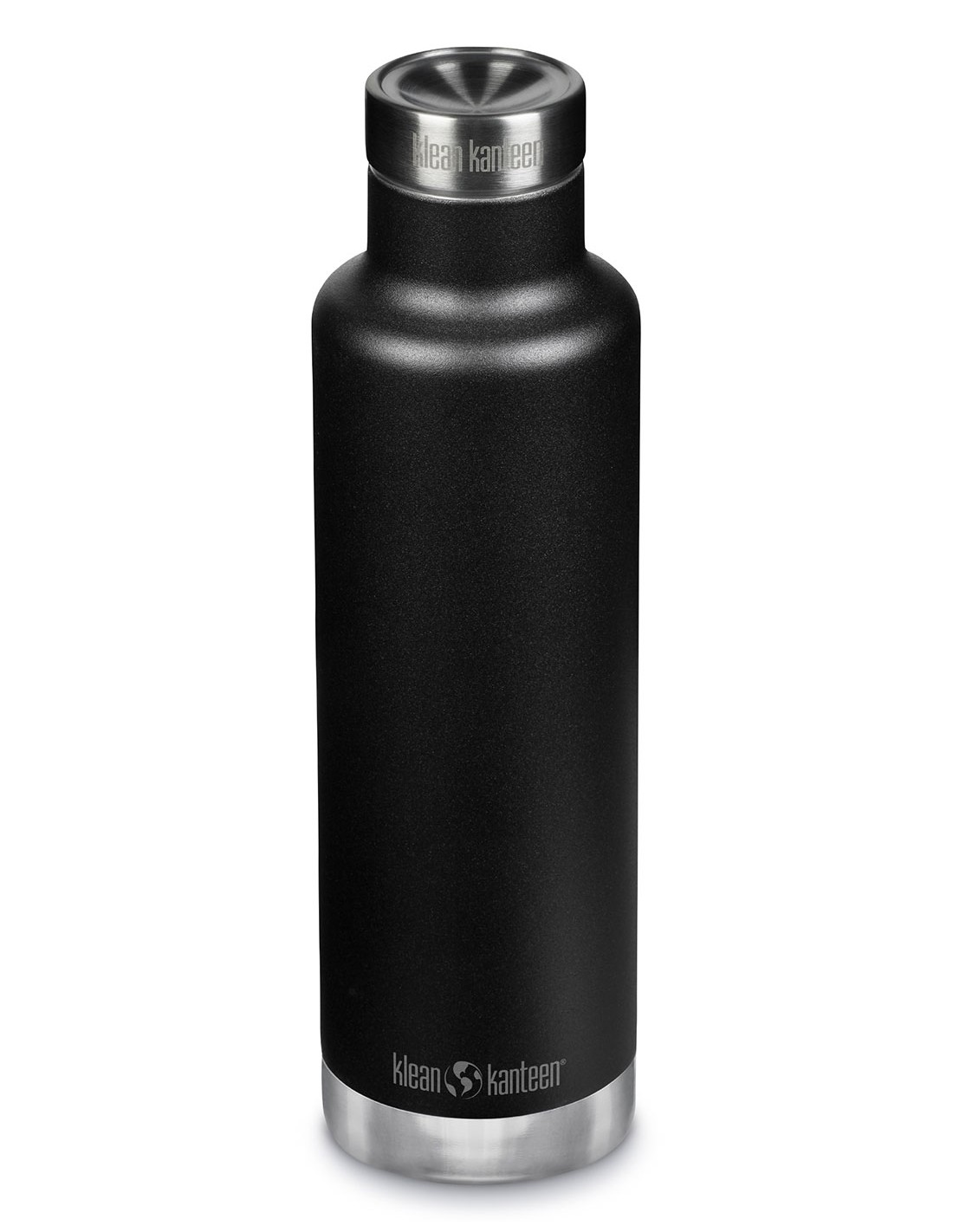 Klean Kanteen Edelstahl Isolierflasche Classic 750ml Pour Through Cap, Black Trinkflaschenfarbe - Black, Trinkflaschenvolumen - 0,75 Liter, von Klean Kanteen