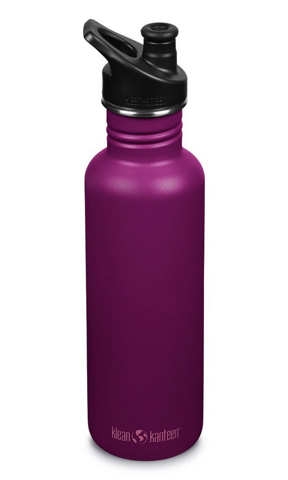 Klean Kanteen Trinkflasche, Klean Kanteen Edelstahl Trinkflasche 800ml - Purple Potion mit Sport Cap von Klean Kanteen