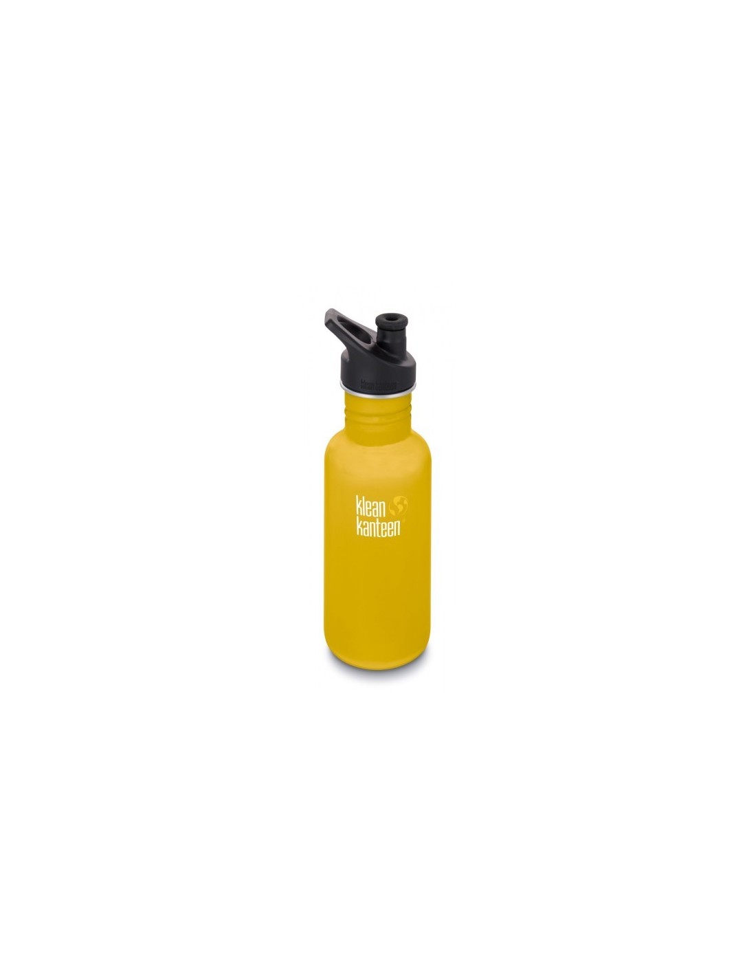 Klean Kanteen Trinkflasche Classic einwandig 18 oz (532 ml) mit Sport Cap - Gelb Trinkflaschenvolumen - 0,5 Liter, Trinkflaschenfarbe - Yellow, von Klean Kanteen