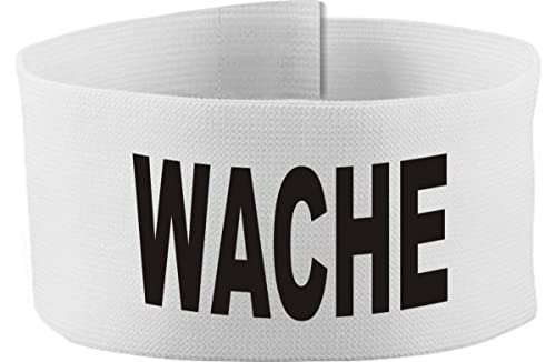 Klett Armbinde 5 cm Bedruckt mit WACHE (Farbe Weiss) (Gr. 3XL - 35-45 cm) von Kleiner Fratz