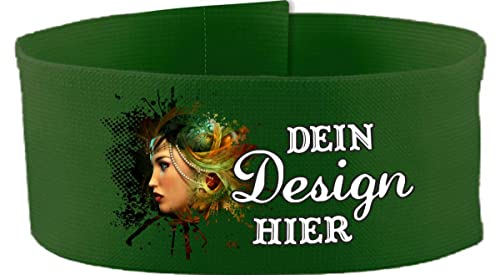 Klett Armbinde 5 cm personalisiert mit deinem Wunschtext oder Logo (Farbe grün) (Gr. Junior - 15-25 cm) von Kleiner Fratz