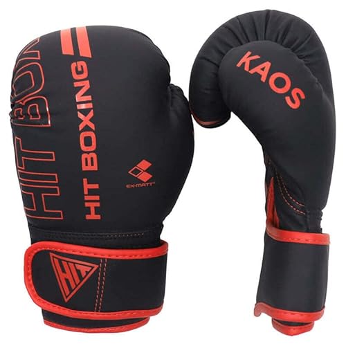Klicken Sie auf Fitness Unisex-Adult Hit Boxing KAOS PU Boxhandschuhe (Schwarz und Rot), 10oz von Klicken Sie auf Fitness