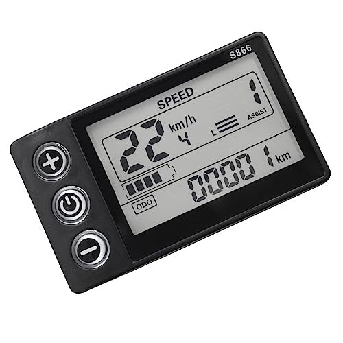 Knadgbft Dashboard-Controller Kunststoff 24V 36V 48V 60V S866 Wasserdichtes 6PIN-Elektrofahrrad-LCD-Display für -E-Bike-Roller von Knadgbft