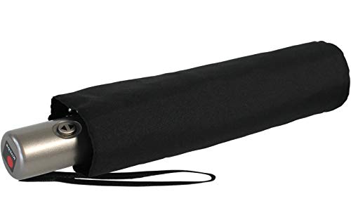 Knirps Regenschirm Slim Duomatic - klein und leicht mit Auf-Zu Automatik - Black von Knirps
