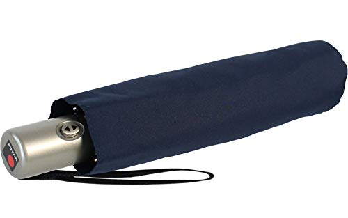 Knirps Regenschirm Slim Duomatic - klein und leicht mit Auf-Zu Automatik - Navy von Knirps