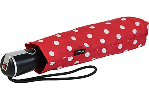 Knirps Regenschirm Taschenschirm Large Duomatic Polka Dots - red-White von Knirps