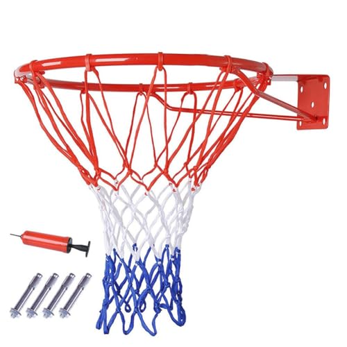 Knnuey Basketballfelge, An der Wandtür Montierter Basketballkorb, Basketballfelgentor- mit Netz, Standard-18-Basketballkorb von Knnuey