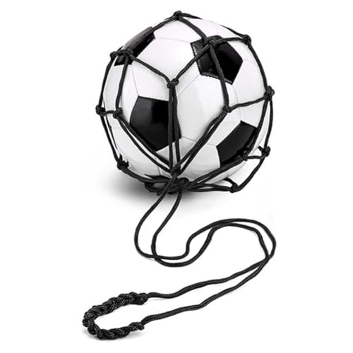 Knnuey Schwarze Fußball-Ballnetztasche, Netztasche für Fußballtraining, Tragbare Balltasche (Außer Fußball) von Knnuey