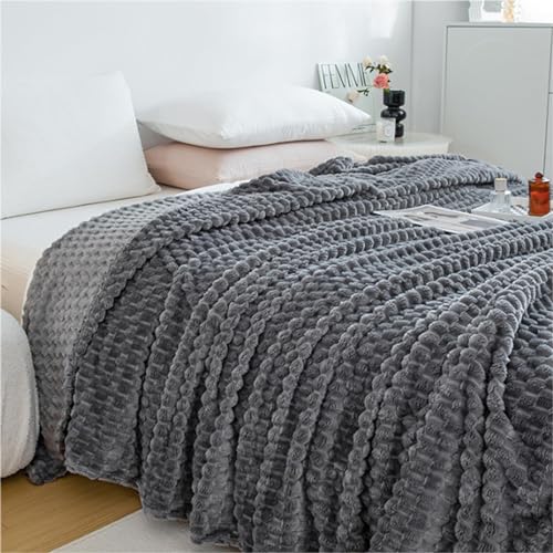 Sage Green Bubble Fluffy Blanket, New Bubble Fluffy Blanket, Luxury Bubble Fluffy Blanket for All Season Use, Fuzzy Blanket (Grey,180 * 200cm/70 * 78in) von KnoRRS