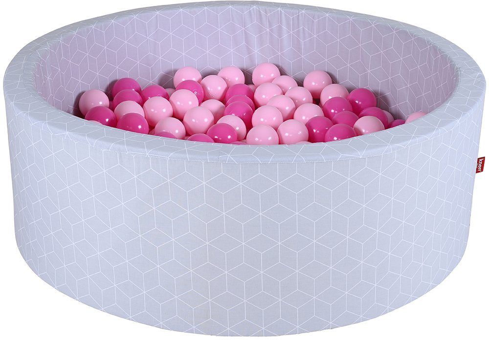 Knorrtoys® Bällebad Soft, Cube Grey, mit 300 Bällen soft pink, Made in Europe von Knorrtoys®