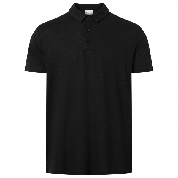 KnowledgeCotton Apparel - Linen Polo - Polo-Shirt Gr S schwarz von KnowledgeCotton Apparel