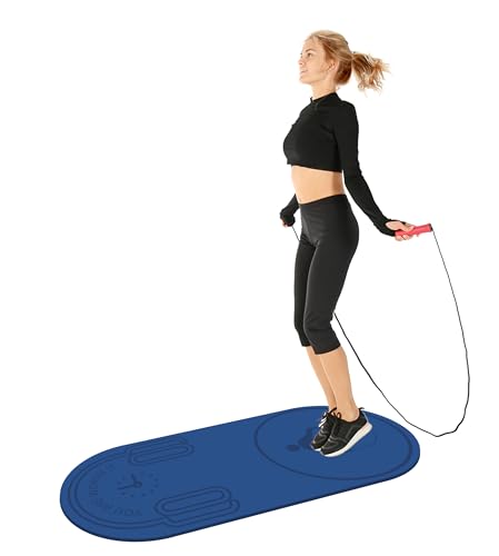 Knsbk Rutschfeste Sprungseilmatte Stoßdämpfung Seil Sprungmatte für Erwachsene & Kinder Zuhause Workout Übung Matte in Blau von Knsbk
