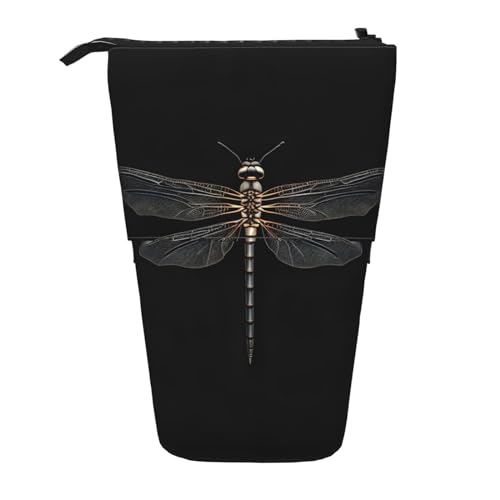 Teleskop-Bleistift-Tasche mit Libellen-Motiv, Schwarz von KoNsev